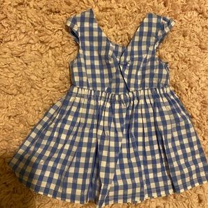 blue and white checkered girls dress